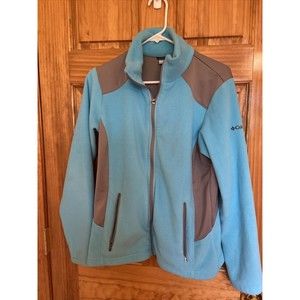 Columbia Sportswear Women's Teal Blue Long Sleeve Full Zip Fleece Jacket Sz Med